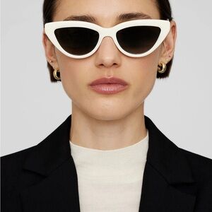 Anine Bing Black and White Cat-Eye Sunglasses